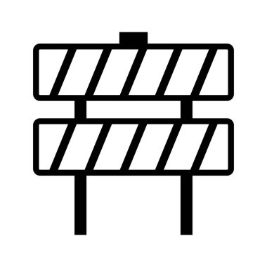 İnşaat barikat ikonu. İnşaat alanı. Düzenlenebilir vektör.