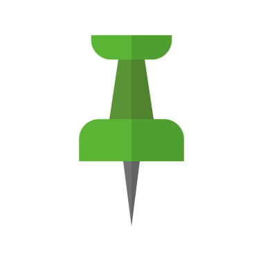 Modern yeşil raptiye simgesi. Çivilenmiş ikon. Düzenlenebilir vektör.