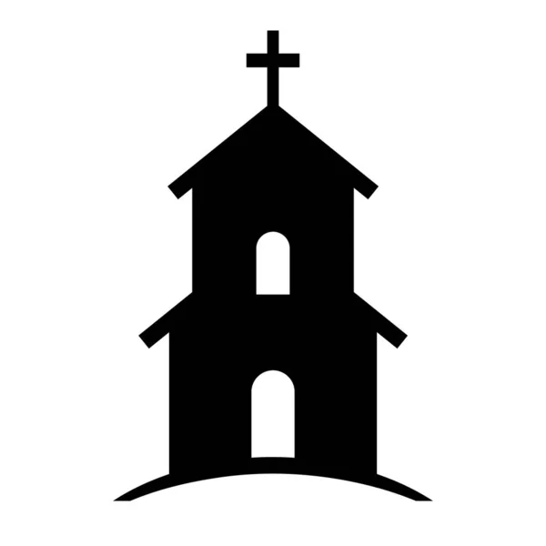 Christ Church Silhouette Icon Christianity Editable Vector — Stock Vector