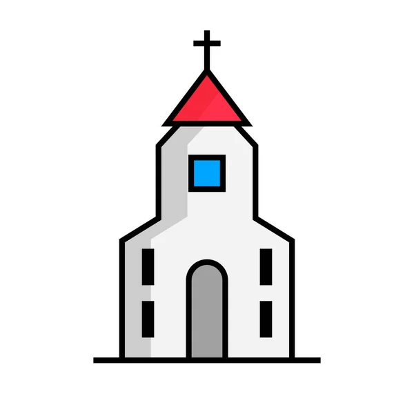 Modern Christian Church Icon Holy Building Editable Vector — Stock Vector