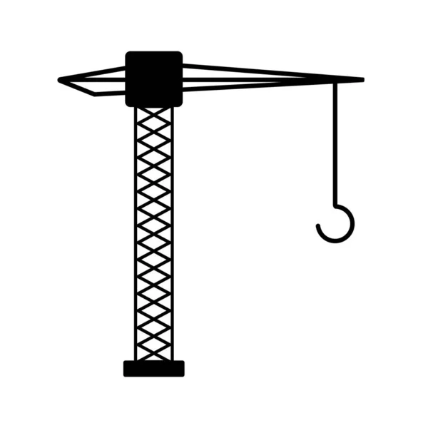 Значок Силуэта Журавля Строительный Символ Редактируемый Вектор — стоковый вектор