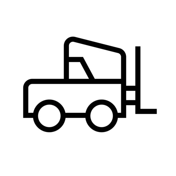 Einfaches Gabelstapler Symbol Umschlagfahrzeug Logistik Editierbarer Vektor — Stockvektor