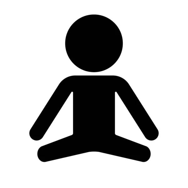 Icono Silueta Una Persona Meditando Concentración Vector Editable — Archivo Imágenes Vectoriales