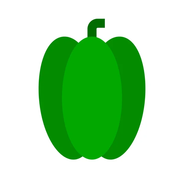 Yeşil Çan Biberi Ikonu Paprika Sebze Pişirme Malzemeleri Düzenlenebilir Vektör — Stok Vektör