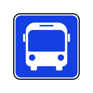 Kare otobüs tabelası. Otobüs durağı. Düzenlenebilir vektör.