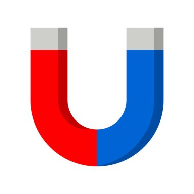 Mıknatıs ve gölge simgesi. Düzenlenebilir vektör.