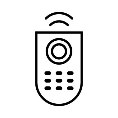 Radyo dalgaları ve uzaktan kumanda ikonu. TV uzaktan kumandası. Düzenlenebilir vektör.