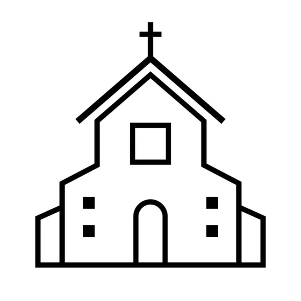 Eine Einfache Christliche Kirche Kapelle Editierbarer Vektor — Stockvektor