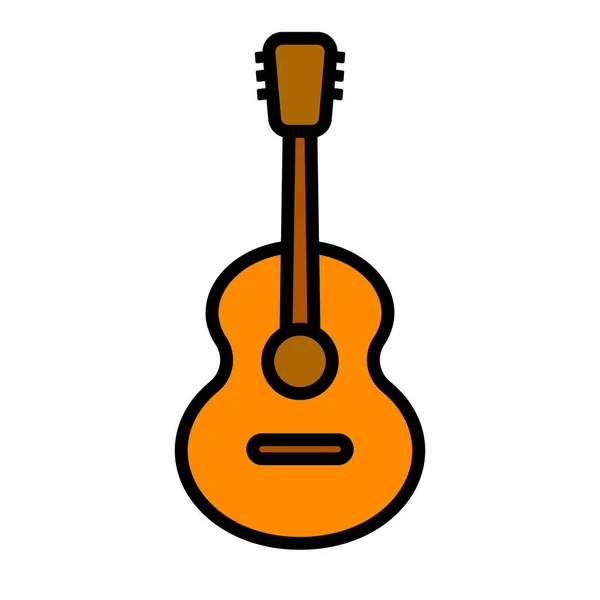 Guitar Music Icon Stringed Instrument Playing Editable Vector — Stock Vector