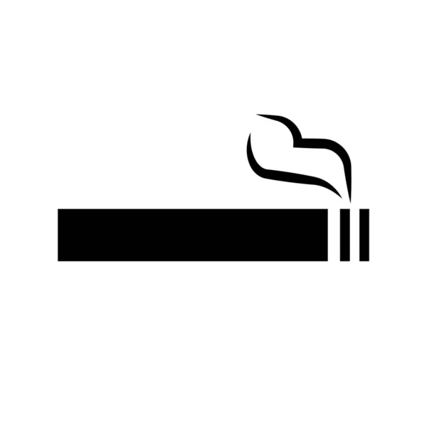 Cigarett Och Rök Siluett Ikon Rökning Redigerbar Vektor — Stock vektor