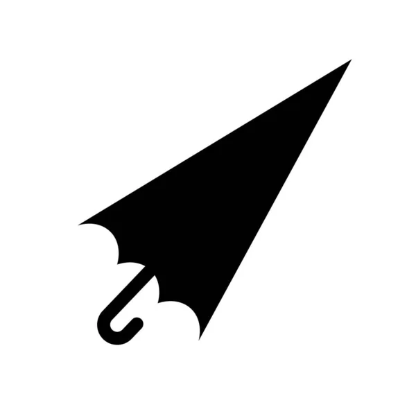 Katlanmış Şemsiye Silueti Simgesi Düzenlenebilir Vektör — Stok Vektör