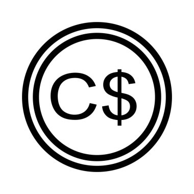 Basit bir Kanada madeni para ikonu. Düzenlenebilir vektör.