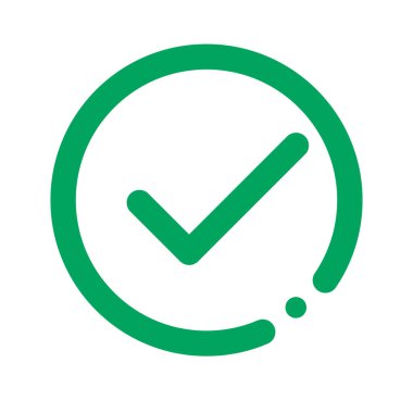 Modern yuvarlak kontrol işareti. Başarı ya da onay işareti. Düzenlenebilir vektör.