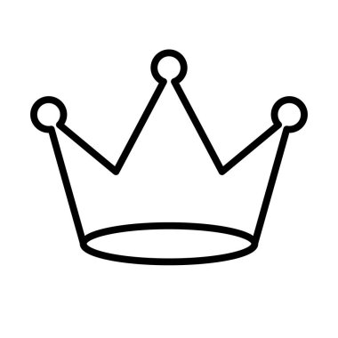 Basit bir taç ikonu. Sıralama ve şampiyon sembolü. Düzenlenebilir vektör.