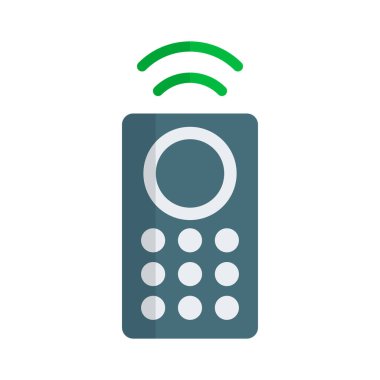 Modern uzaktan kumanda ikonu. Uzaktan kumanda cihazı ve radyo dalgaları. Düzenlenebilir vektör.