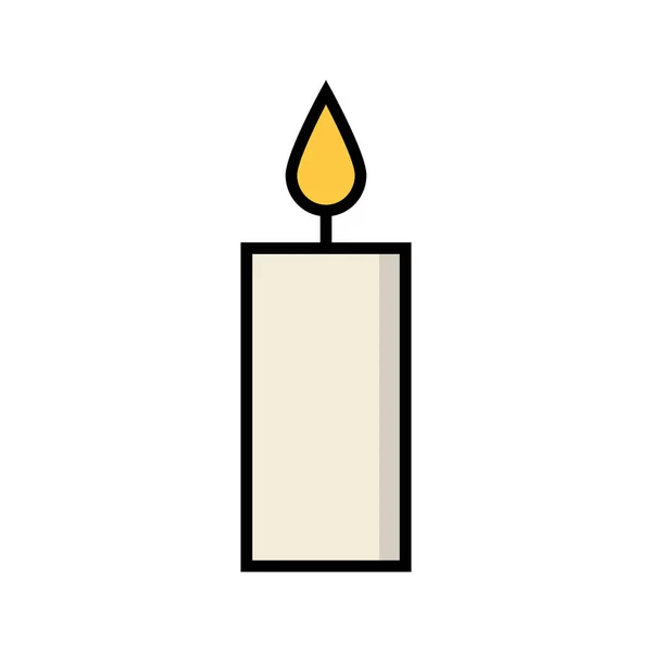 Kerzensymbol Mit Brennendem Feuer Editierbarer Vektor — Stockvektor