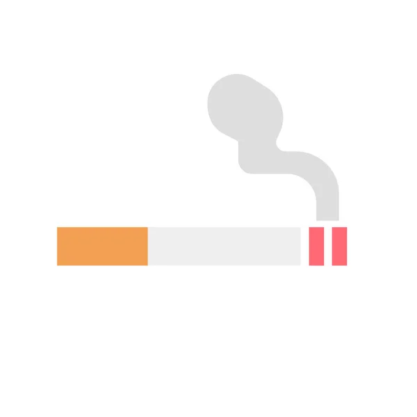 Горящая Икона Табака Курение Сигарету Дым Редактируемый Вектор — стоковый вектор