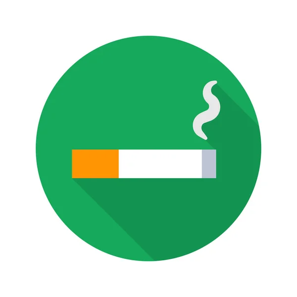 Runde Zigarettensymbol Und Schatten Editierbarer Vektor — Stockvektor