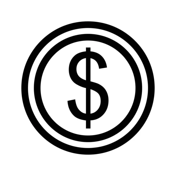 Eenvoudige Dollar Munt Pictogram Vreemde Valuta Bewerkbare Vector — Stockvector
