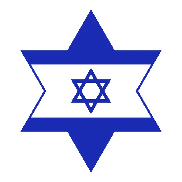 Ikon Bendera Israel Dalam Bentuk Bintang Yudaisme Vektor Yang Dapat - Stok Vektor