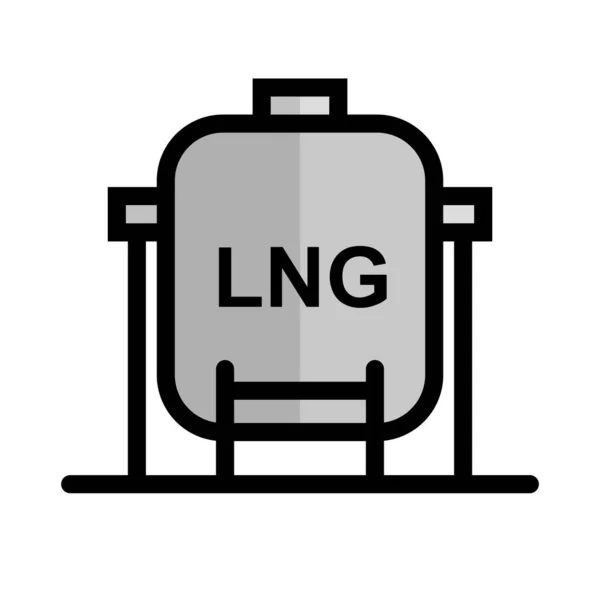 Ikona Zbiornika Lng Magazynowanie Paliwa Zbiornik Energii Wektor Edytowalny — Wektor stockowy
