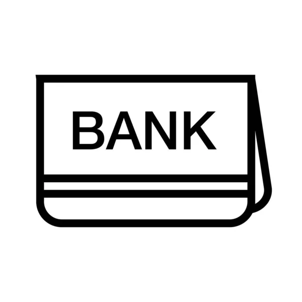 Egyszerű Bankkönyv Ikon Belépőkártya Vágható Vektor — Stock Vector