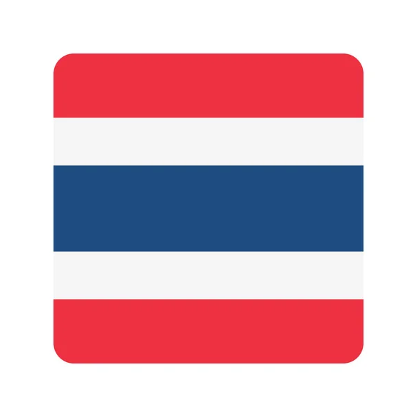 Kwadratowa Ikona Tajskiej Flagi Flaga Królestwa Tajlandii Wektor Edytowalny — Wektor stockowy