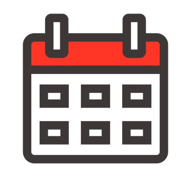 Takvim ve zamanlama simgesi. Planlama. Düzenlenebilir vektör.