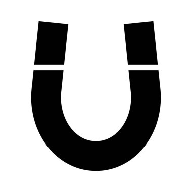 U şeklinde mıknatıs. Çekim ikonu. Düzenlenebilir vektör.