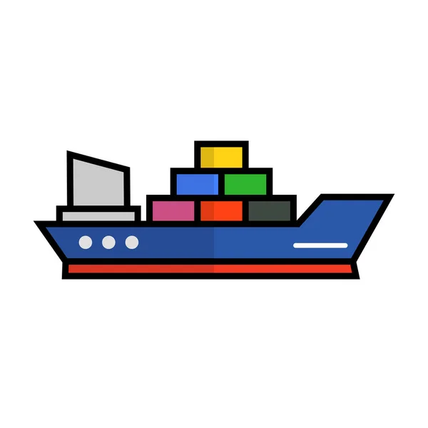 Vrachtschip Containerschip Ruilschip Bewerkbare Vector — Stockvector