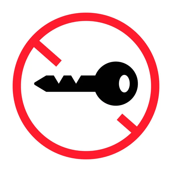 Icono Clave Prohibido Seguridad Vector Editable — Vector de stock