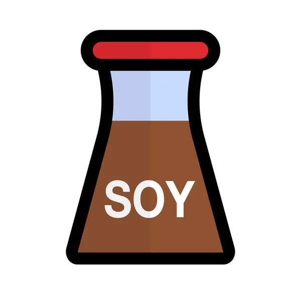 Soy Sauce Icon Seasoning Editable Vector — Stock Vector