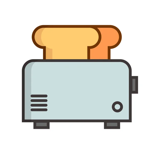 stock vector Flat design toaster icon. Editable vector.