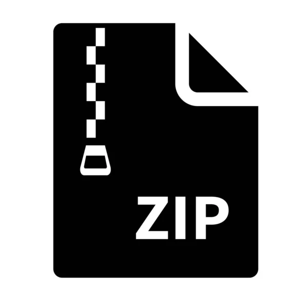 Ikona Siluety Souboru Zip Formát Archivu Komprese Dat Upravitelný Vektor — Stockový vektor