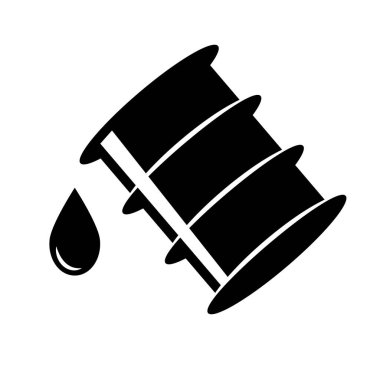 Ham yağ ya da petrol varili ikonu. Enerji ve yakıt. Düzenlenebilir vektör.