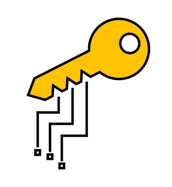 Ψηφιακό Εικονίδιο Κλειδιού Σύμβολο Ηλεκτρονικού Κλειδιού Επεξεργάσιμο Διάνυσμα — Διανυσματικό Αρχείο