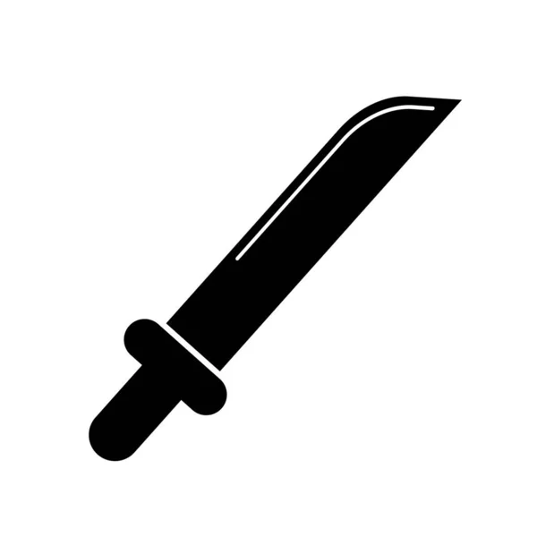 Kleines Messer Silhouette Symbol Waffensymbol Editierbarer Vektor — Stockvektor