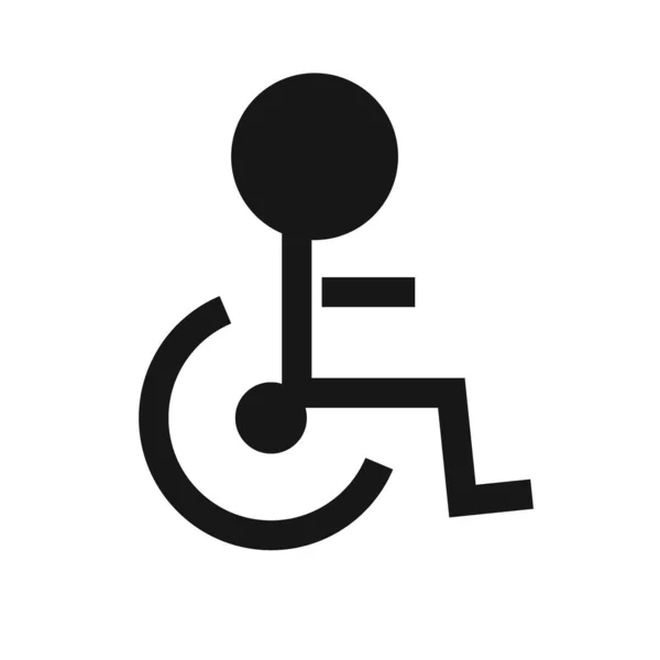 轮椅和人物造型图标 轮椅停放 可编辑矢量 — 图库矢量图片