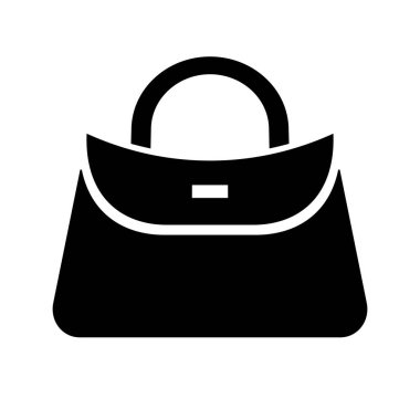 Marka çanta siluet simgesi. Lüks çanta. Düzenlenebilir vektör.