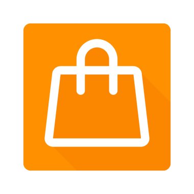 Turuncu bagaj ikonu. Alışverişe. Düzenlenebilir vektör.