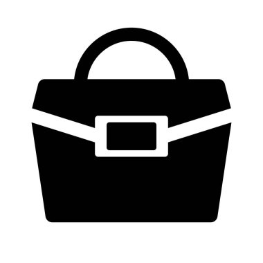 İş çantası silueti simgesi. Bavul. Suç ortağı. Düzenlenebilir vektör.