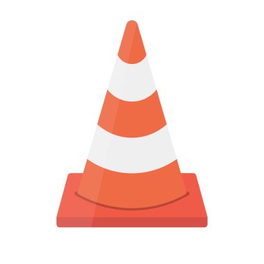 İnşaat alanı trafik konisi simgesi. Düzenlenebilir vektör.