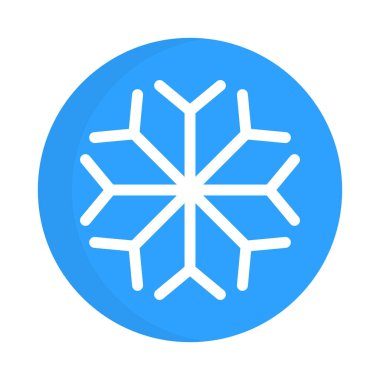 Modern yuvarlak kar tanesi sembolü. Kış ikonu. Düzenlenebilir vektör.