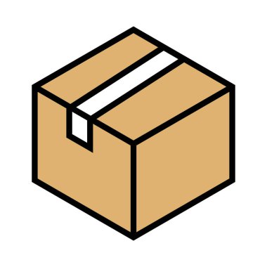 Karton kutu simgesi. Nakliye paketi. Düzenlenebilir vektör.