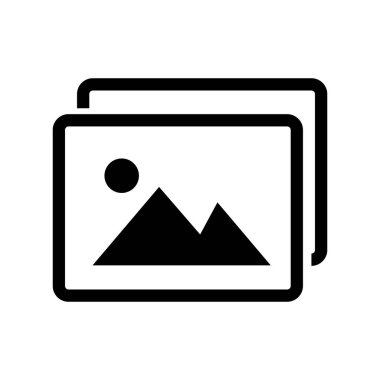 Fotoğraf simgesi. Resim albüm simgesi. Düzenlenebilir vektör.