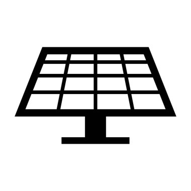 Güneş paneli simgesi. Fotovoltaik cihaz. Düzenlenebilir vektör.