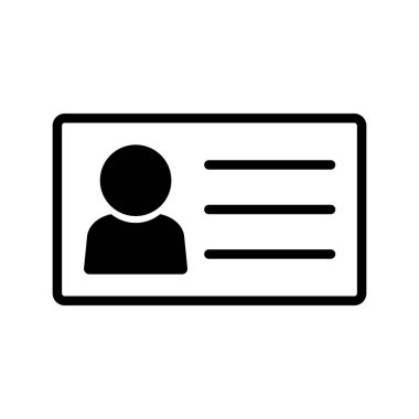 Kimlik fotoğrafı simgesi. Fotoğraflı kimlik. Düzenlenebilir vektör.