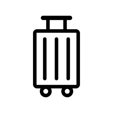 Çanta Simgesi. Bagaj, bagaj. Seyahat bagajı. Düzenlenebilir vektör.