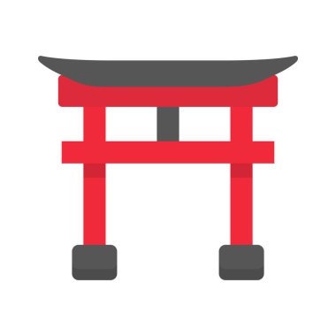 Torii Icon. Torii kapısı. Shinto tapınağı. Düzenlenebilir vektör.