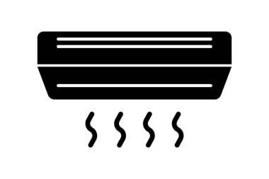 Klima silueti simgesi. Isıtma ve soğutma için havalandırma donanımı. Düzenlenebilir vektör.